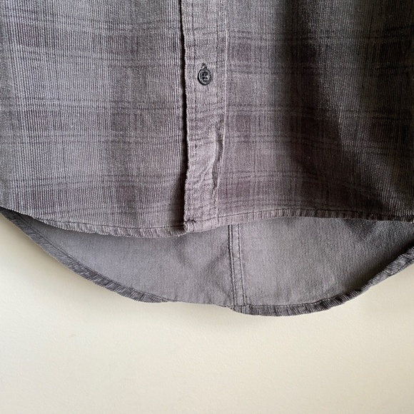 Ecko Unltd. Men's Gray Check Long Sleeve‎ Fine Corduroy Button Up Shirt Small - Picture 5 of 14